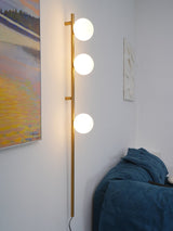 Modern Glass Spheres Vertical Wall Sconce Set of 2 for Luxury Indoor Lighting