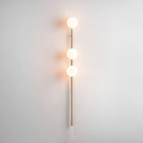 Modern Glass Spheres Vertical Wall Sconce Set of 2 for Luxury Indoor Lighting