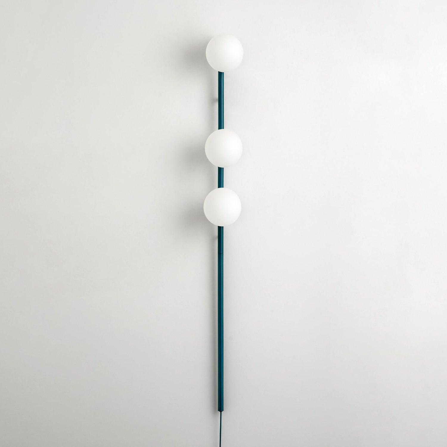 Modern Glass Spheres Vertical Wall Sconce Set of 2 for Luxury Indoor Lighting