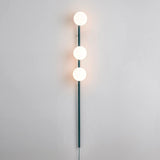 Modern Glass Spheres Vertical Wall Sconce Set of 2 for Luxury Indoor Lighting