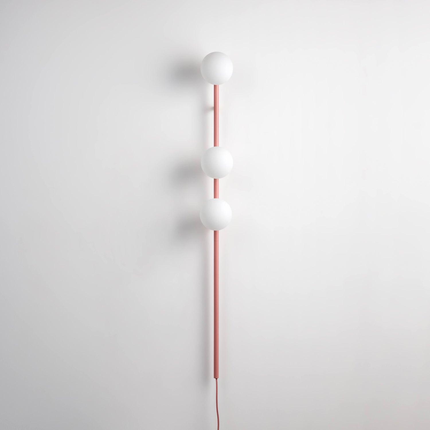 Modern Glass Spheres Vertical Wall Sconce Set of 2 for Luxury Indoor Lighting