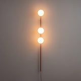Modern Glass Spheres Vertical Wall Sconce Set of 2 for Luxury Indoor Lighting