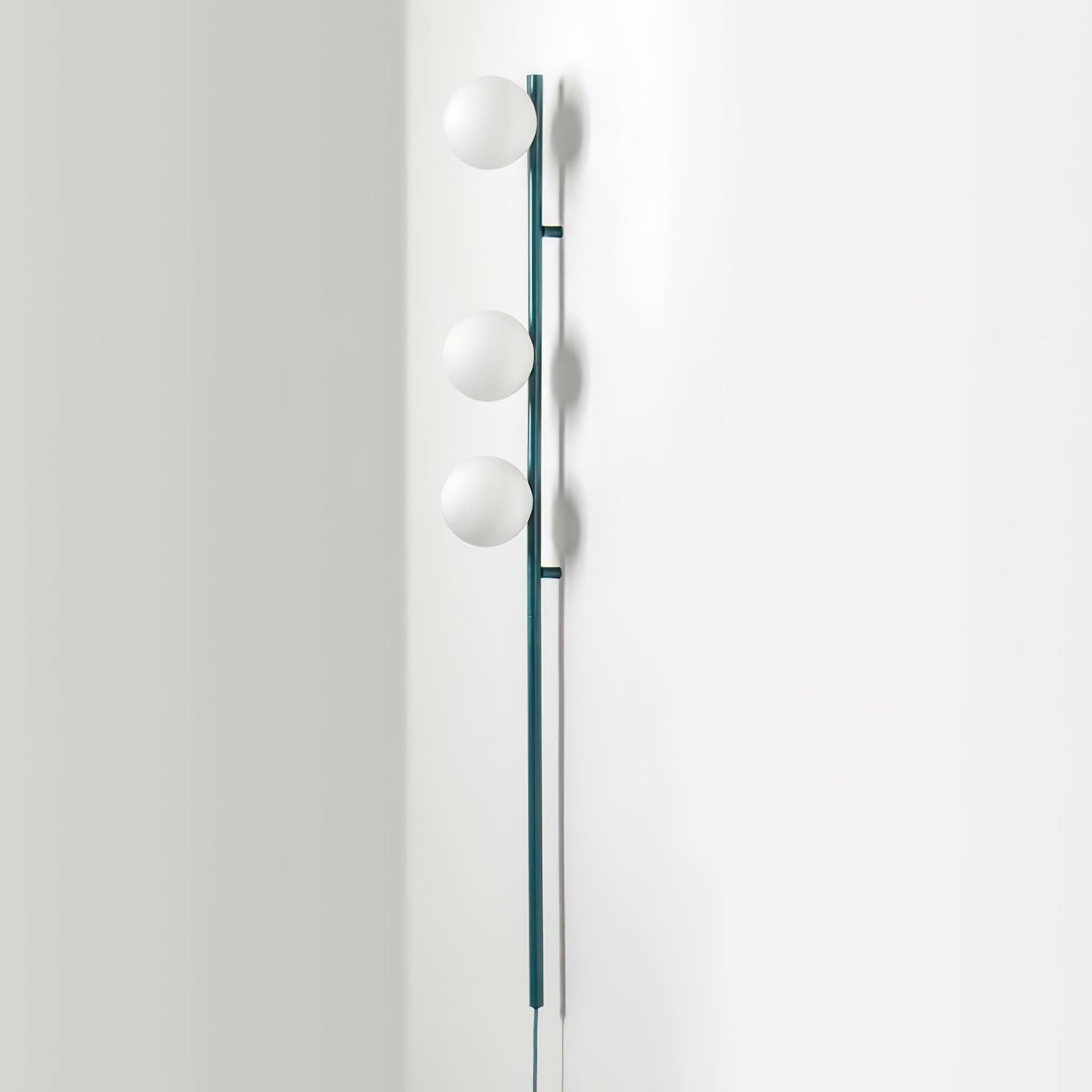 Modern Glass Spheres Vertical Wall Sconce Set of 2 for Luxury Indoor Lighting