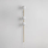 Modern Glass Spheres Vertical Wall Sconce Set of 2 for Luxury Indoor Lighting