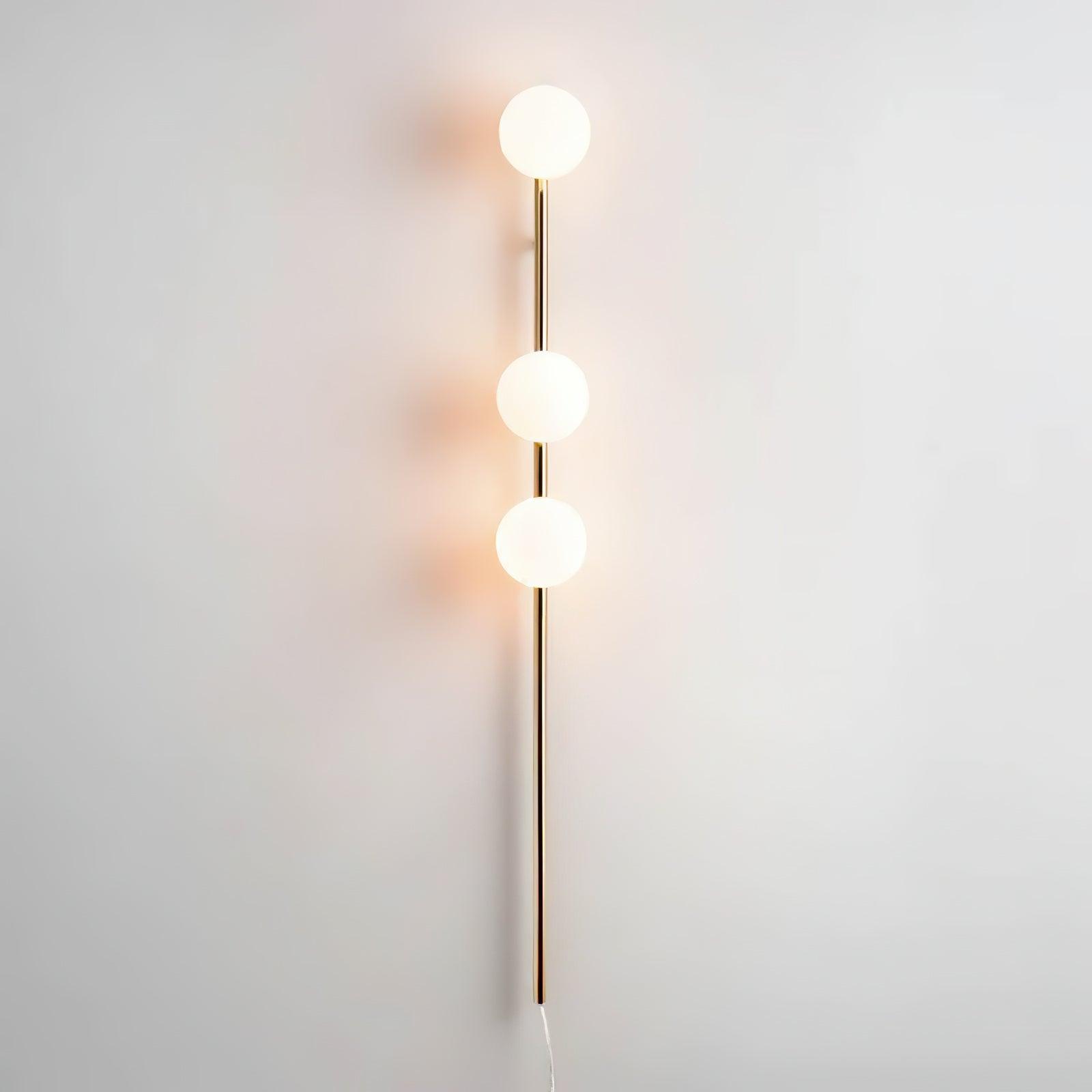 Modern Glass Spheres Vertical Wall Sconce Set of 2 for Luxury Indoor Lighting