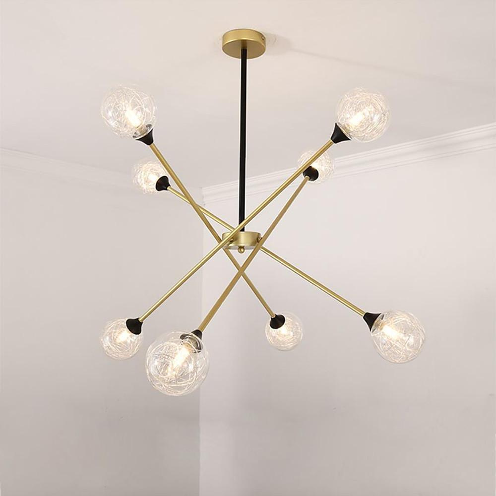 Modern Glass Sputnik Chandelier LED Nordic Pendant Light for Dining Room and Kitchen Island Lighting