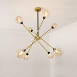 Modern Glass Sputnik Chandelier LED Nordic Pendant Light for Dining Room and Kitchen Island Lighting