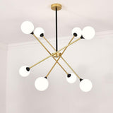 Modern Glass Sputnik Chandelier LED Nordic Pendant Light for Dining Room and Kitchen Island Lighting