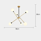Modern Glass Sputnik Chandelier LED Nordic Pendant Light for Dining Room and Kitchen Island Lighting
