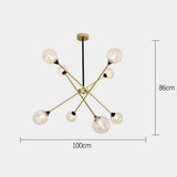Modern Glass Sputnik Chandelier LED Nordic Pendant Light for Dining Room and Kitchen Island Lighting