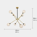 Modern Glass Sputnik Chandelier LED Nordic Pendant Light for Dining Room and Kitchen Island Lighting
