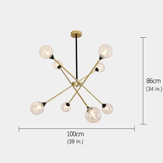 Modern Glass Sputnik Chandelier LED Nordic Pendant Light for Dining Room and Kitchen Island Lighting