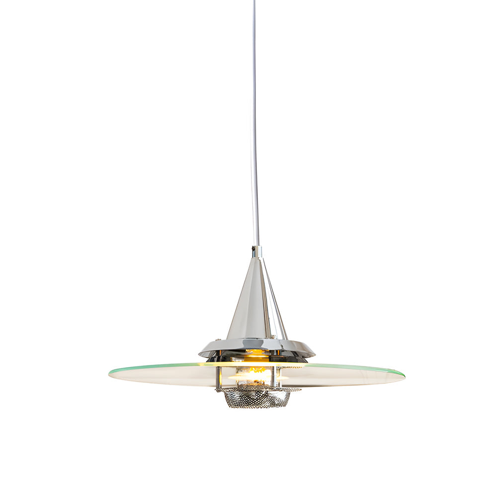 Modern Glass UFO Pendant Light with 3 Color Dimming for Dining Room Kitchen Island
