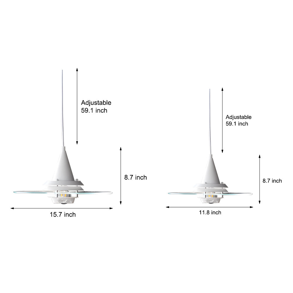 Modern Glass UFO Pendant Light with 3 Color Dimming for Dining Room Kitchen Island