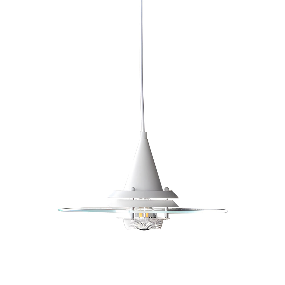 Modern Glass UFO Pendant Light with 3 Color Dimming for Dining Room Kitchen Island