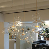 Modern Globe Bubble Glass Pendant Light LED Multi Light Ceiling Hanging Fixture