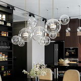 Modern Globe Bubble Glass Pendant Light LED Multi Light Ceiling Hanging Fixture