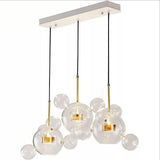 Modern Globe Bubble Glass Pendant Light LED Multi Light Ceiling Hanging Fixture