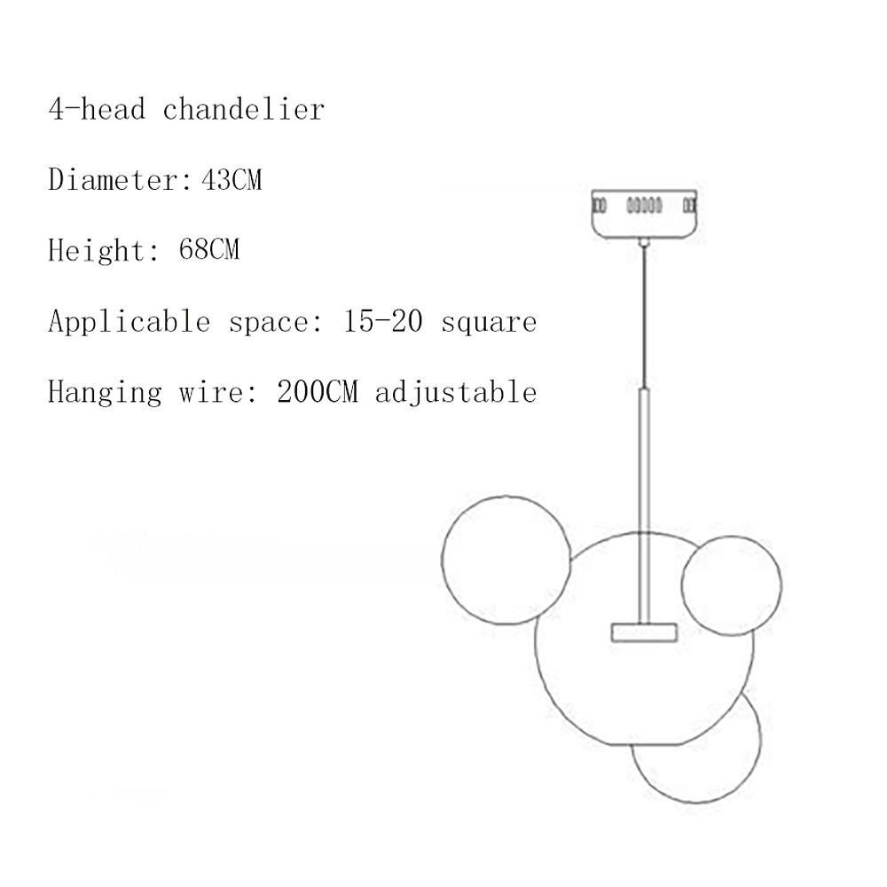 Modern Globe Bubble Glass Pendant Light LED Multi Light Ceiling Hanging Fixture