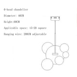 Modern Globe Bubble Glass Pendant Light LED Multi Light Ceiling Hanging Fixture
