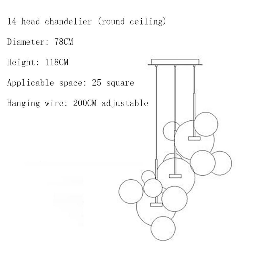 Modern Globe Bubble Glass Pendant Light LED Multi Light Ceiling Hanging Fixture