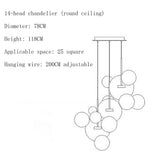 Modern Globe Bubble Glass Pendant Light LED Multi Light Ceiling Hanging Fixture