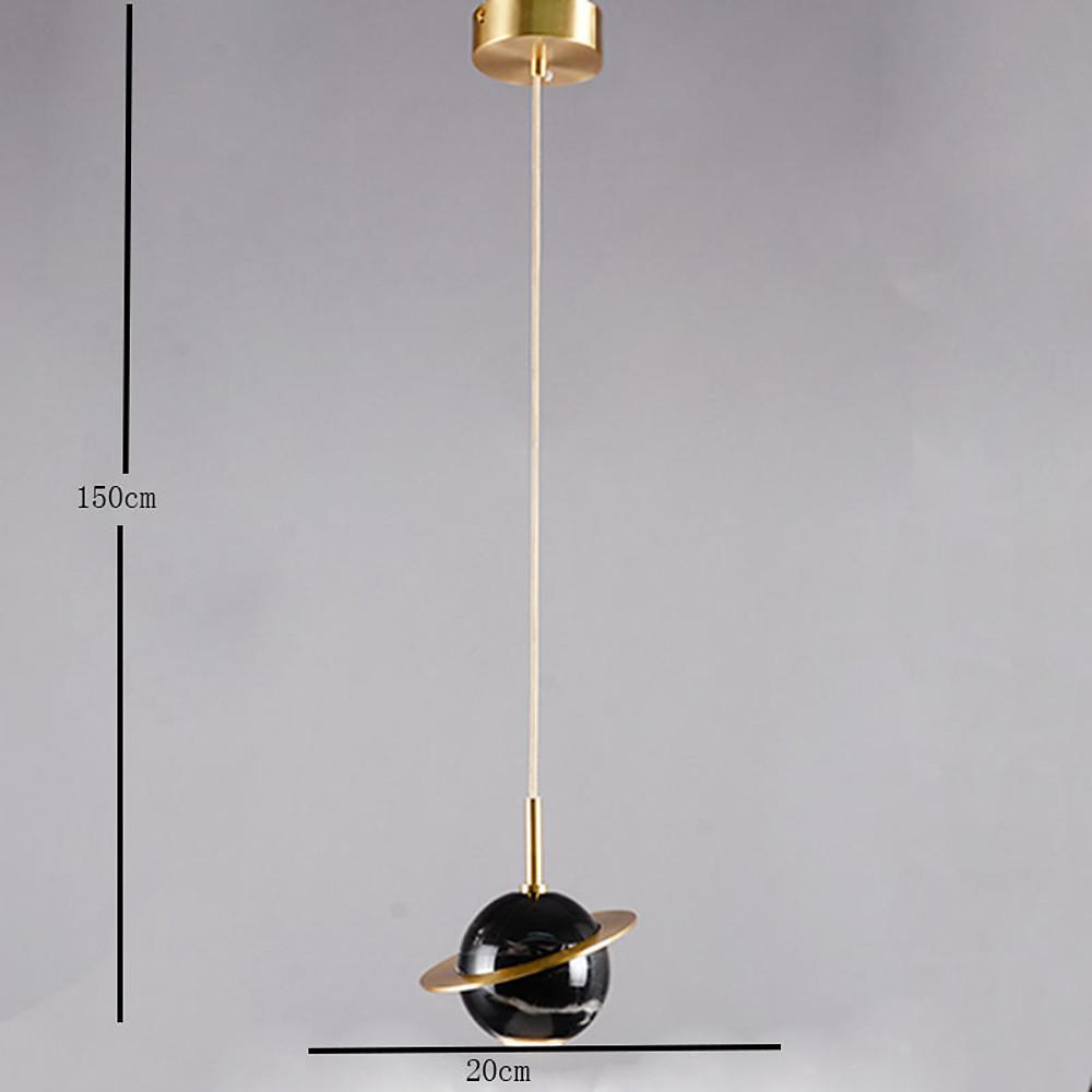 Modern Globe Planet LED Pendant Light Metal Hanging Lamp for Kitchen Island and Bedroom