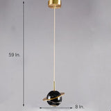 Modern Globe Planet LED Pendant Light Metal Hanging Lamp for Kitchen Island and Bedroom