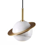 Modern Globe Planet LED Pendant Light Metal Hanging Lamp for Kitchen Island and Bedroom