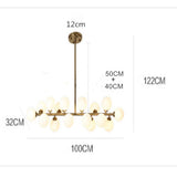 Modern Gold 16 Light Linear Kitchen Island Chandelier with Milky White Glass Globes