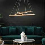 Modern Gold 3 Light Stick LED Pendant Chandelier for Dining Room and Kitchen