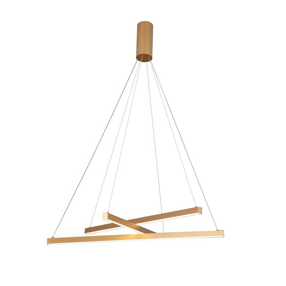 Modern Gold 3 Light Stick LED Pendant Chandelier for Dining Room and Kitchen