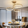 Modern Gold 3 Ring LED Ceiling Light Minimalist Nordic Metal Chandelier for Living Room