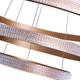 Modern Gold 3 Ring LED Chandelier Adjustable Hanging Pendant Light for Kitchen Island and Dining Room