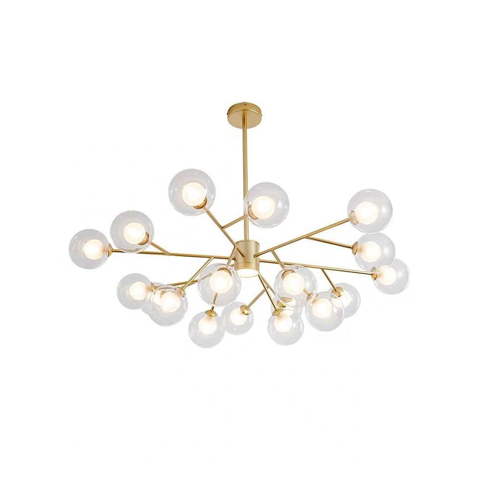Modern Gold 9 Light Glass Globe Chandelier LED Pendant Ceiling Fixture