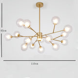 Modern Gold 9 Light Glass Globe Chandelier LED Pendant Ceiling Fixture