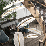 Modern Gold Acrylic Leaf LED Pendant Light Elegant Luxury Chandelier for Dining Room