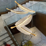 Modern Gold Acrylic Leaf LED Pendant Light Elegant Luxury Chandelier for Dining Room