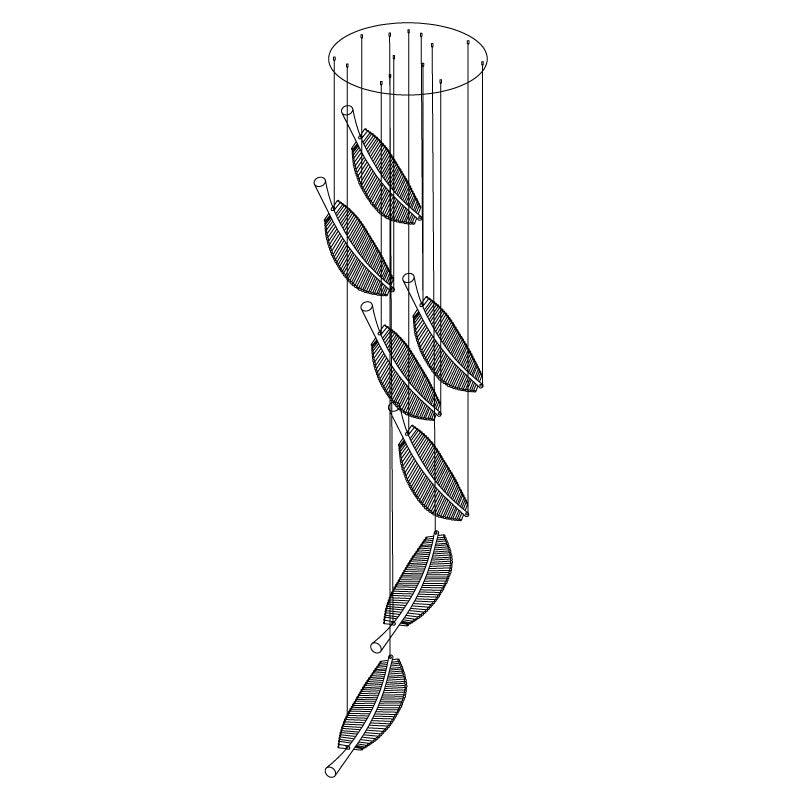 Modern Gold Acrylic Leaf LED Pendant Light Elegant Luxury Chandelier for Dining Room