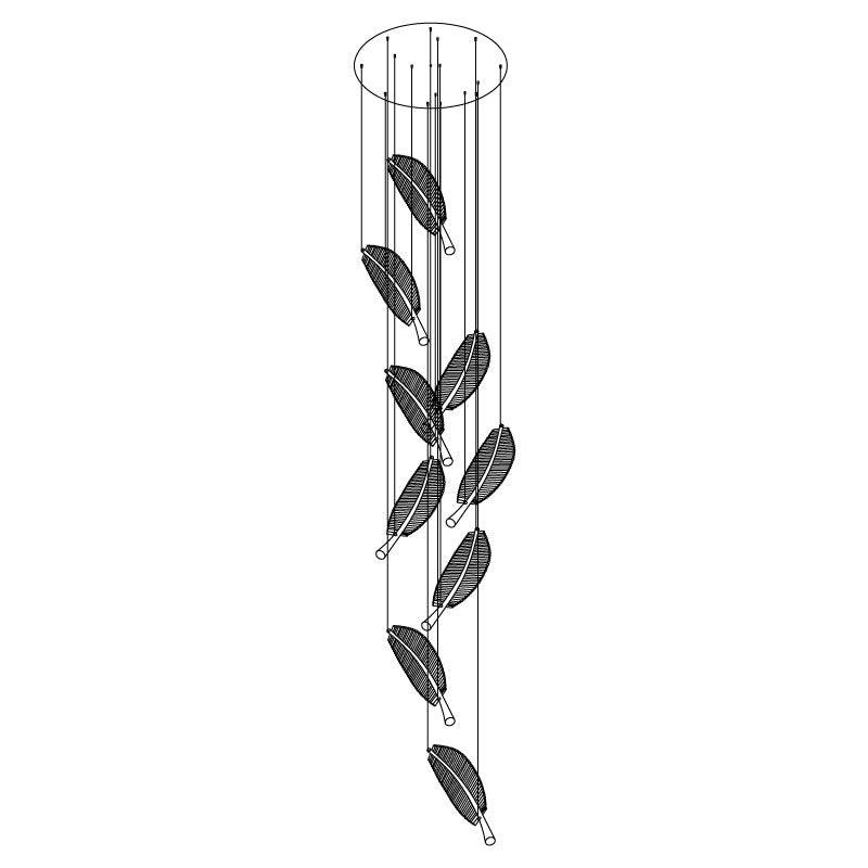 Modern Gold Acrylic Leaf LED Pendant Light Elegant Luxury Chandelier for Dining Room