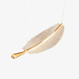 Modern Gold Acrylic Leaf LED Pendant Light Elegant Luxury Chandelier for Dining Room
