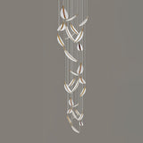Modern Gold Acrylic Leaf LED Pendant Light Elegant Luxury Chandelier for Dining Room