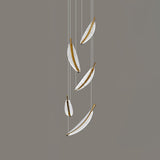 Modern Gold Acrylic Leaf LED Pendant Light Elegant Luxury Chandelier for Dining Room