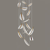 Modern Gold Acrylic Leaf LED Pendant Light Elegant Luxury Chandelier for Dining Room