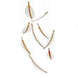Modern Gold Acrylic Leaf LED Pendant Light Elegant Luxury Chandelier for Dining Room