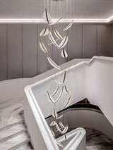 Modern Gold Acrylic Leaf LED Pendant Light Elegant Luxury Chandelier for Dining Room