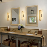 Modern Gold and Black Perforated Mesh LED Bathroom Vanity Light 15.7 Inch Wall Sconce