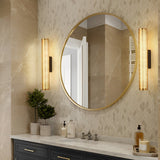 Modern Gold and Black Perforated Mesh LED Bathroom Vanity Light 15.7 Inch Wall Sconce