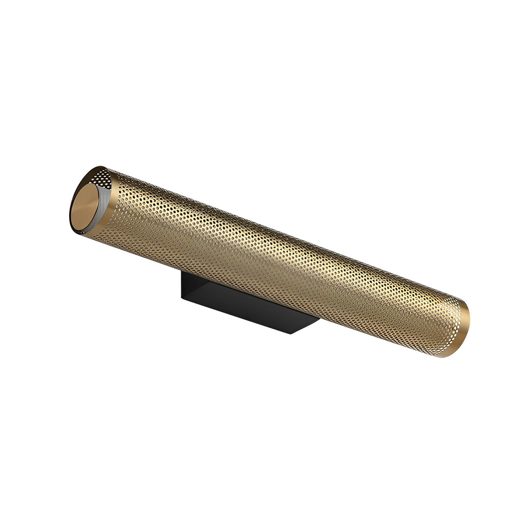 Modern Gold and Black Perforated Mesh LED Bathroom Vanity Light 15.7 Inch Wall Sconce