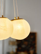 Modern Gold and White Glass Globe Cluster Chandelier Multi Head Pendant Light